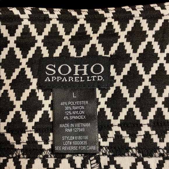 SOHO Apparel Black White Pencil Skirt - Sz Large - Thick - Discounted Shipping! - Picture 4 of 4